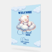 Beer cloud negen Baby shower Welkomstbord Acryl Bord (Hoek)