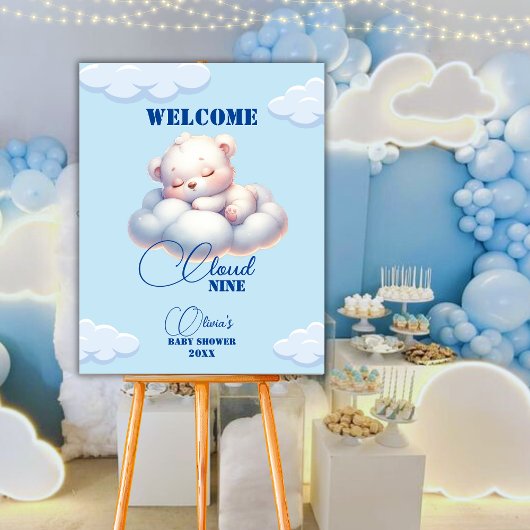 Beer cloud negen Baby shower Welkomstbord Acryl Bord