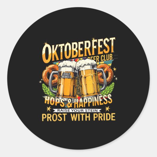 Beer Club Prost With Pride Gift Drinking Team  Ronde Sticker (Voorkant)