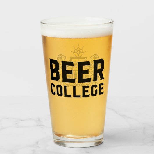 Beer College Officiële 16-Ounce Logo Glass Glas (Achterkant gevuld)