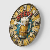 Beer Comic Pop Art Beer Mug Man Cave Grote Klok (Hoek)