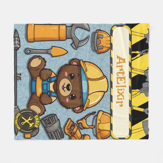 Beer Construction Enthusiast Print Fleece Deken (Voorkant (Horizontaal))