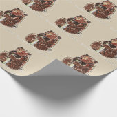 Beer Contempleert Winterse Slap Cadeaupapier (Hoek)