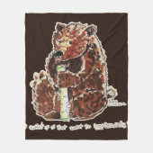Beer Contempleert Winterse Slap Fleece Deken (Voorkant)