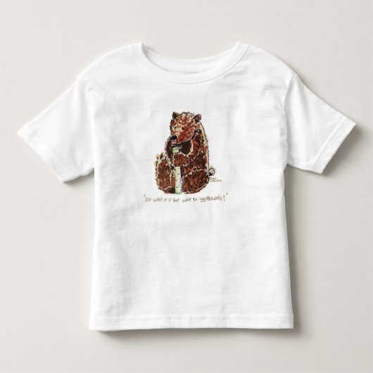 Beer Contempleert Winterse Slap Kinder Shirts (Voorkant)