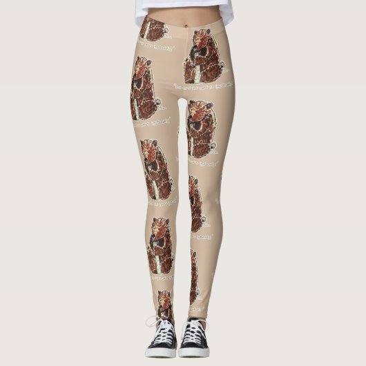 Beer Contempleert Winterse Slap Leggings (Voorkant)