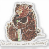 Beer Contempleert Winterse Slap Sticker (Voorkant)