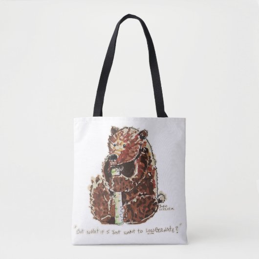 Beer Contempleert Winterse Slap Tote Bag (Voorkant)