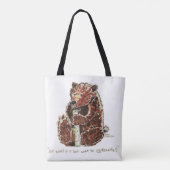 Beer Contempleert Winterse Slap Tote Bag (Achterkant)