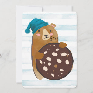 Beer cookie home bakken gepersonaliseerde kerst feestdagenkaart