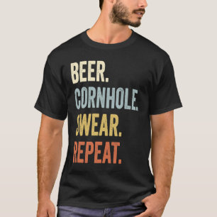 Beer Cornhole Swear Herhaal Funny Cornhole Pap Cor T-shirt
