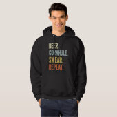 Beer Cornhole Swear Repeat Funny Cornhole Dad Corn Hoodie (Voorkant volledig)