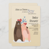 Beer Couple Boy Baby shower Uitnodiging (Voorkant / Achterkant)