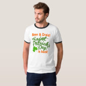 Beer & Craic St Patricks Day is Terug T-shirt (Voorkant volledig)