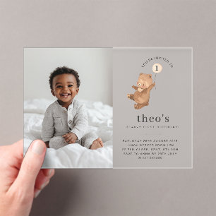 Beer Cream-ballon Foto 1st Birthday Uitnodiging