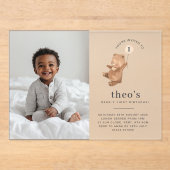 Beer Cream-ballon Foto 1st Birthday Uitnodiging (Voorkant)