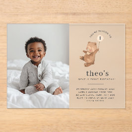 Beer Cream-ballon Foto 1st Birthday Uitnodiging