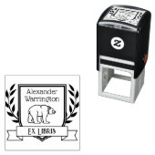 Beer Crest Lint Ex Libris Bibliotheek Boek Naam Zelfinktende Stempel (In situ)