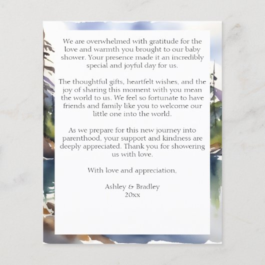 Beer cub adventure wacht op baby shower dank u (Achterkant)