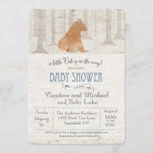 Beer Cub Birch Baby shower Invitation Kaart