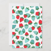 Beer Cub Blue Aardbeienbes 1e verjaardagsfeest Kaart (Achterkant)