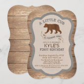 Beer Cub Boy 1st Birthday Uitnodiging (Voorkant / Achterkant)