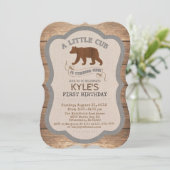 Beer Cub Boy 1st Birthday Uitnodiging (Staand voorkant)