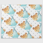 Beer Cub Cute Nursery Baby Boy Gift New Born Cadeaupapier (Vlak)