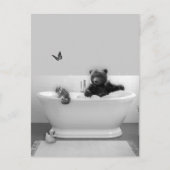 Beer Cub in Badkuip Bubbelbad Briefkaart (Voorkant)