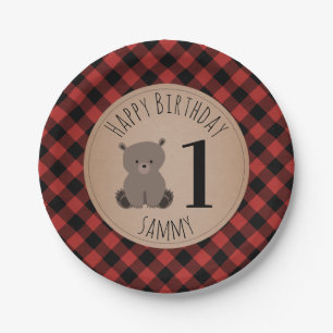 Beer Cub Lumberjack Play Birthday Party Papieren Bordje