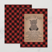 Beer Cub Plaid Baby shower Boekaanvraag Kaart (Voorkant / Achterkant)