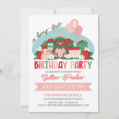 Beer Cub Roze Aardbei Berry 1e Verjaardag Party Kaart (Voorkant)