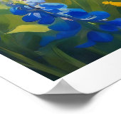 Beer Cub Snow Mountain Meadow Wildflower Schilderi Poster (Hoek)