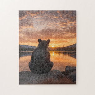 Beer cub Sunset bij het meer Legpuzzel