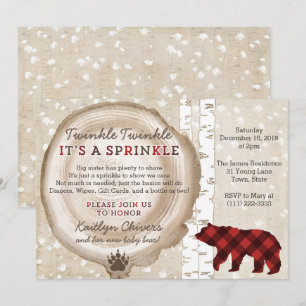 Beer Cub Winter Forest Baby Sprinkle for Boy Kaart