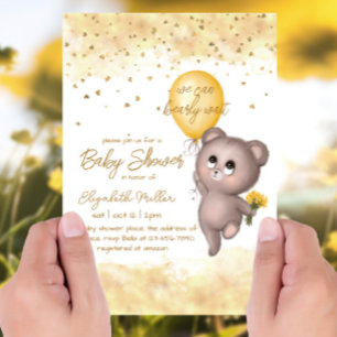Beer Cub Yellow Ballon Genderneutraal Baby shower Kaart