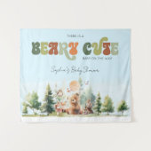 Beer cute bos babyshower wandkleed (Voorkant (horizontaal))