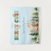 Beer cute bos babyshower wandkleed (Voorkant)