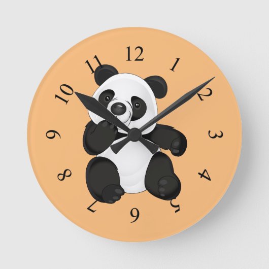 Beer Cute Panda Ronde Klok (Voorkant)