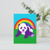 Beer Cute Rainbow Panda Briefkaart (Staand voorkant)