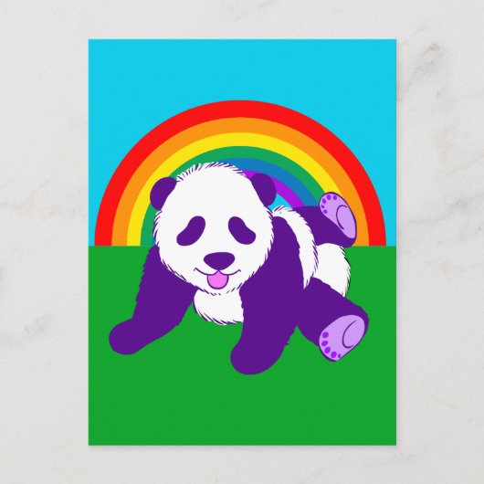 Beer Cute Rainbow Panda Briefkaart (Voorkant)