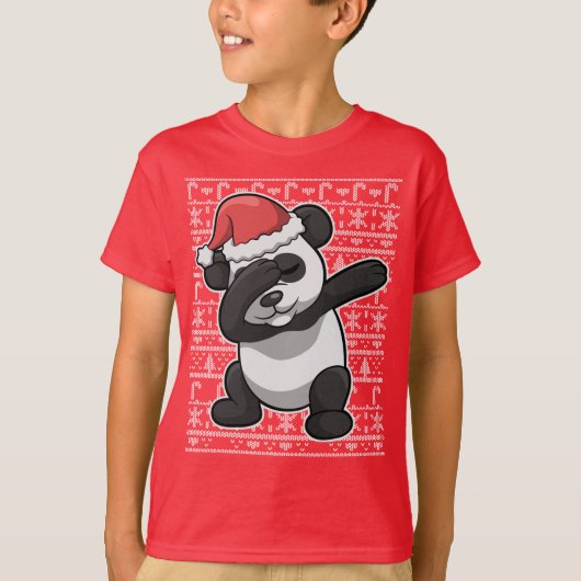 Beer Dab met kerstdabbing Panda T-shirt (Voorkant)