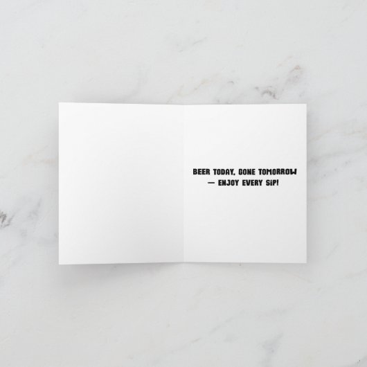 Beer Dad Pun Funny Birthday Kaart (Binnen)