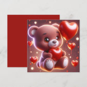 beer dat een hart vasthoudt voor Valentijnsdag Feestdagenkaart (Voorkant / Achterkant)