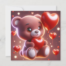 beer dat een hart vasthoudt voor Valentijnsdag Feestdagenkaart