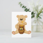 Beer dat honing eet briefkaart (Staand voorkant)