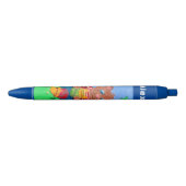Beer dat honing eet kind gepersonaliseerde blauwe  inkt pen (Voorkant)