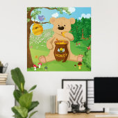 Beer dat honing eet poster (Thuiskantoor)