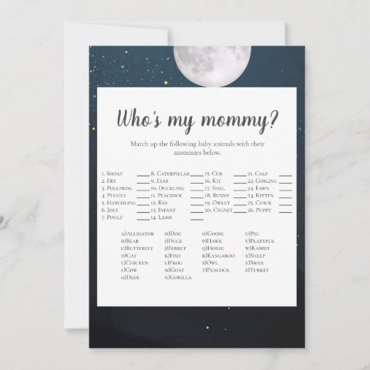 Beer dat mijn mama Baby shower game is Kaart (Voorkant)