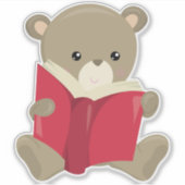 Beer dat naar school gaat, stutten Beer, bruin Bee Sticker (Voorkant)